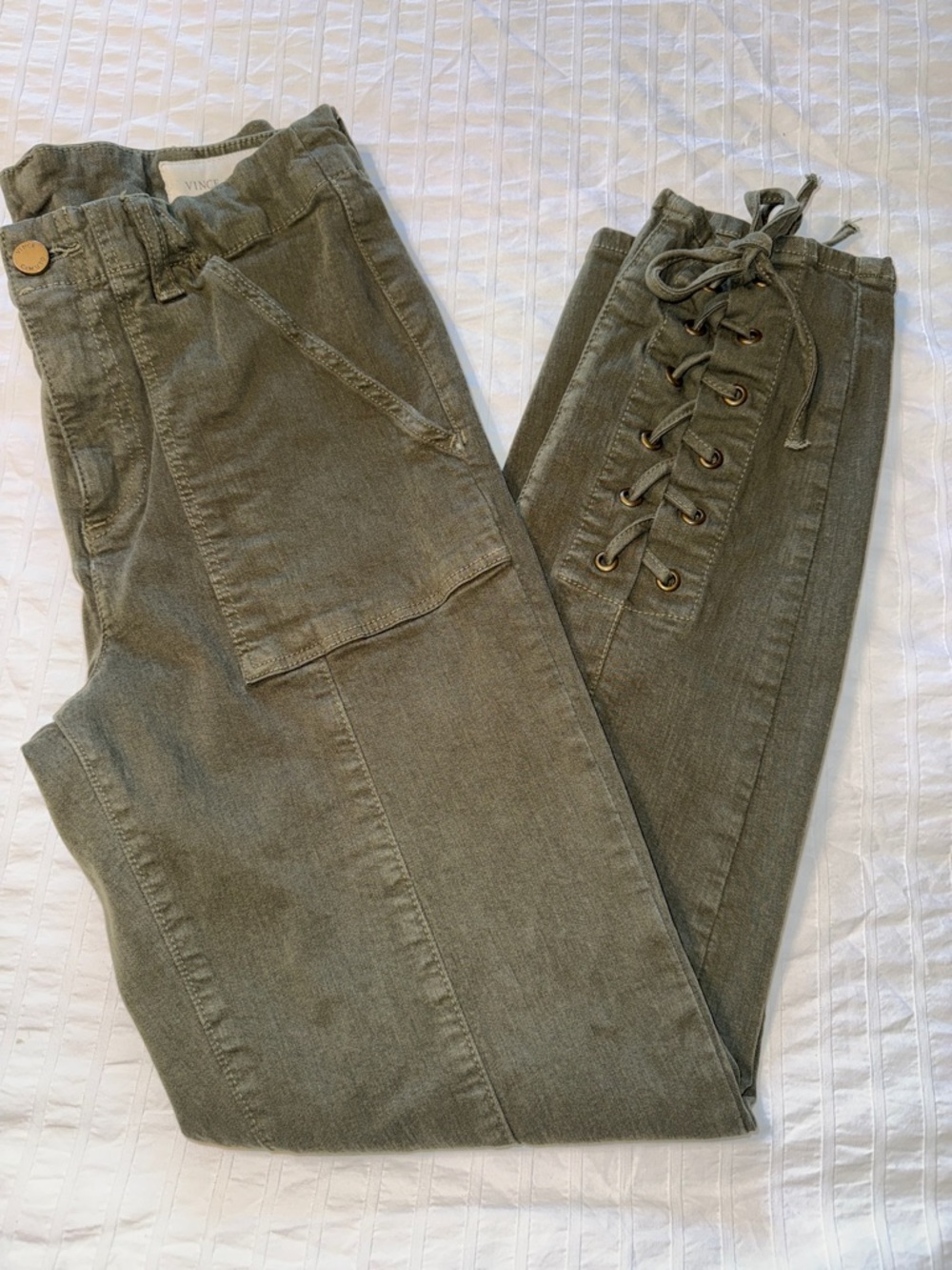 Vince Camuto Lace up detail Cargo Pants